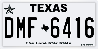 TX license plate DMF6416