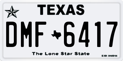 TX license plate DMF6417