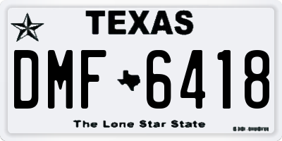 TX license plate DMF6418