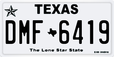 TX license plate DMF6419
