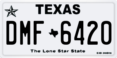 TX license plate DMF6420
