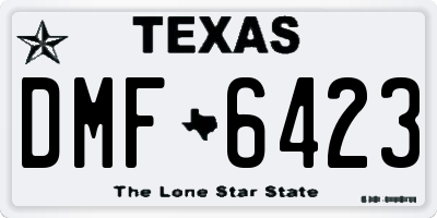 TX license plate DMF6423