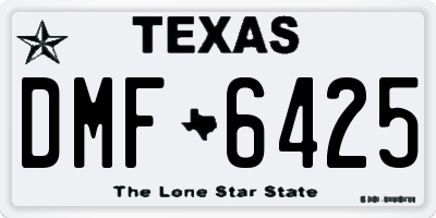 TX license plate DMF6425