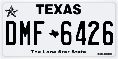 TX license plate DMF6426