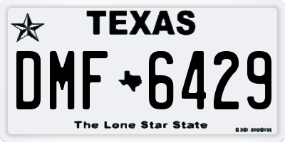 TX license plate DMF6429