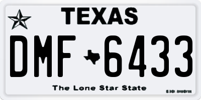 TX license plate DMF6433