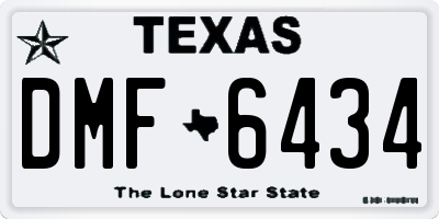 TX license plate DMF6434
