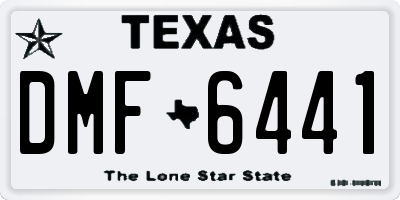 TX license plate DMF6441