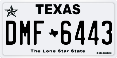 TX license plate DMF6443