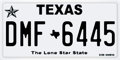 TX license plate DMF6445