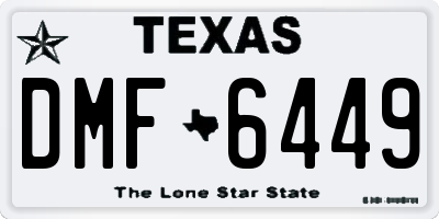 TX license plate DMF6449