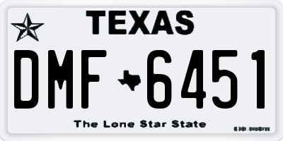 TX license plate DMF6451