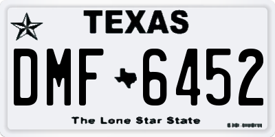 TX license plate DMF6452