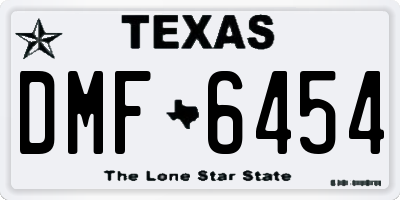 TX license plate DMF6454