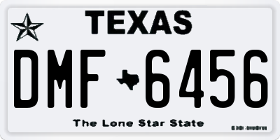 TX license plate DMF6456