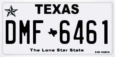 TX license plate DMF6461
