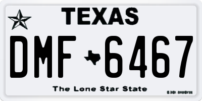TX license plate DMF6467