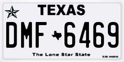 TX license plate DMF6469