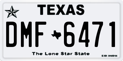 TX license plate DMF6471