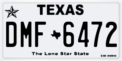 TX license plate DMF6472