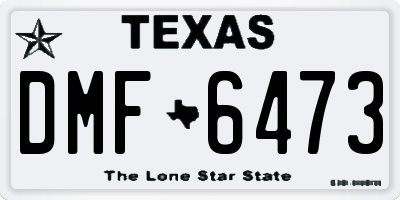 TX license plate DMF6473