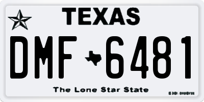TX license plate DMF6481