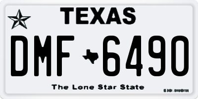 TX license plate DMF6490