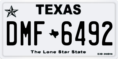 TX license plate DMF6492