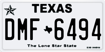TX license plate DMF6494