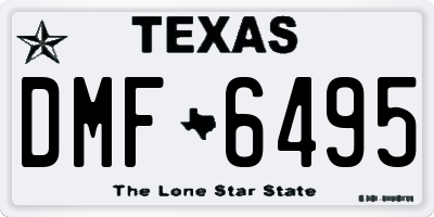 TX license plate DMF6495
