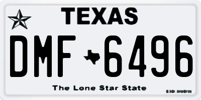 TX license plate DMF6496