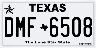 TX license plate DMF6508