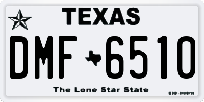 TX license plate DMF6510