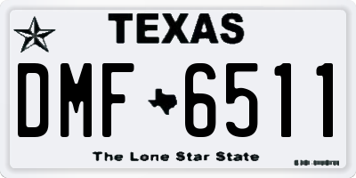 TX license plate DMF6511
