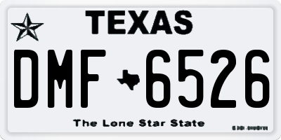 TX license plate DMF6526