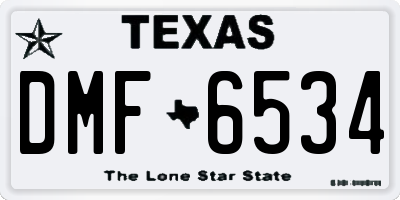 TX license plate DMF6534