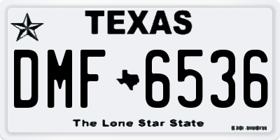 TX license plate DMF6536