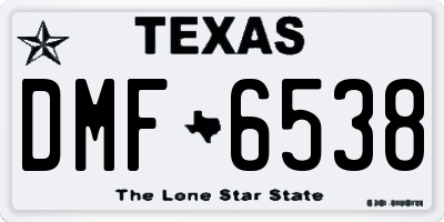 TX license plate DMF6538