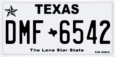 TX license plate DMF6542