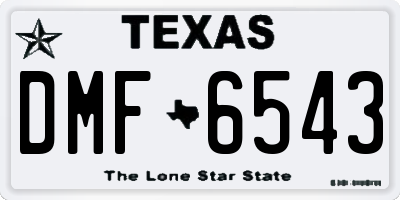 TX license plate DMF6543