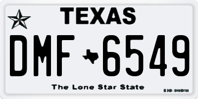 TX license plate DMF6549