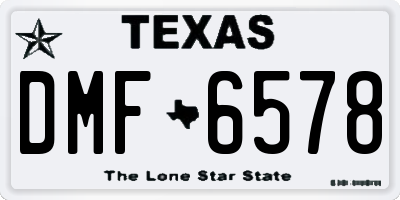 TX license plate DMF6578