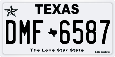 TX license plate DMF6587