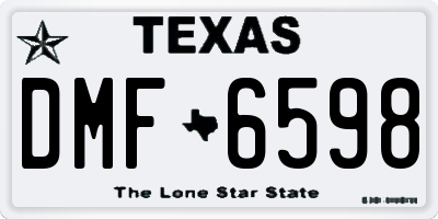 TX license plate DMF6598