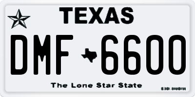 TX license plate DMF6600