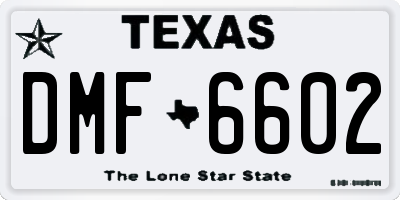 TX license plate DMF6602