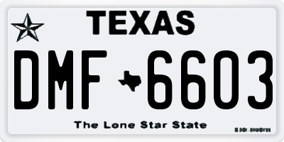 TX license plate DMF6603
