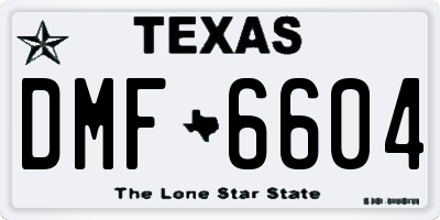 TX license plate DMF6604