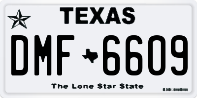 TX license plate DMF6609