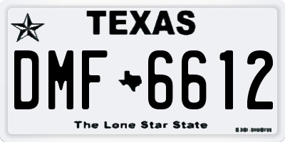 TX license plate DMF6612